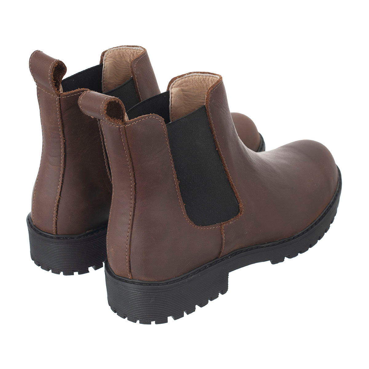 Botas Chelsea Sol Mujer Cuero Graso Café