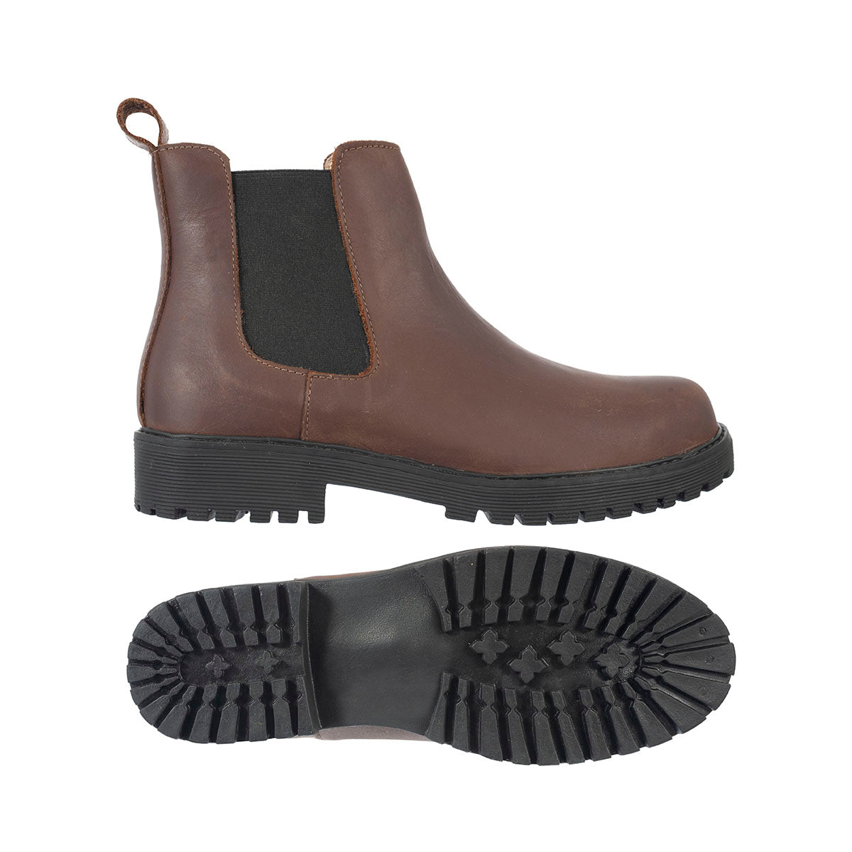 Botas Chelsea Sol Mujer Cuero Graso Café