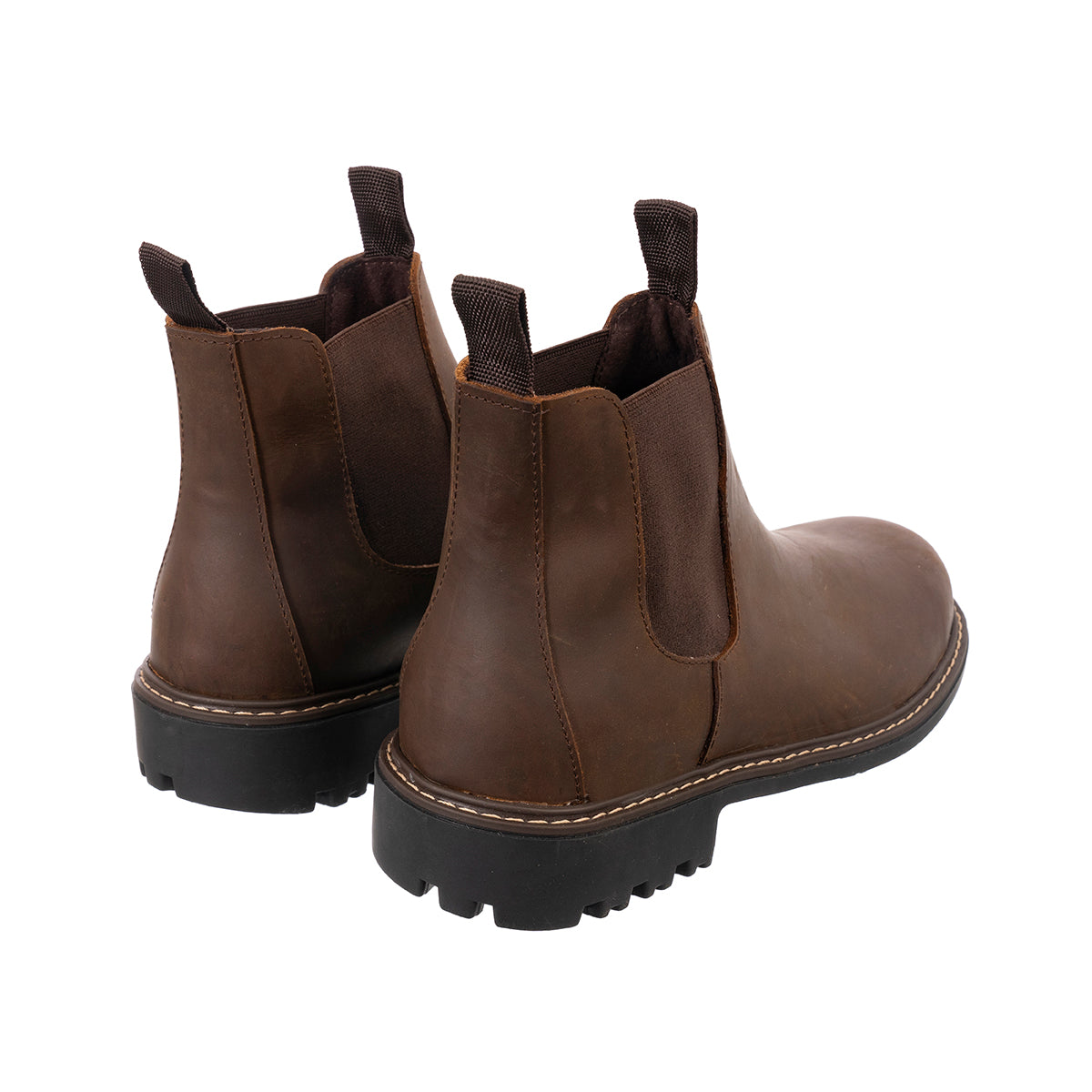 Botas Chelsea Sol Hombre Cuero Graso Café