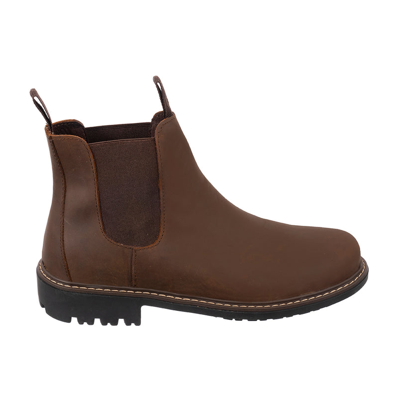 Botas Chelsea Sol Hombre Cuero Graso Café