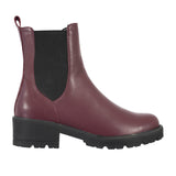 Botas Chelsea Emi Mujer Cuero Liso Burdeos