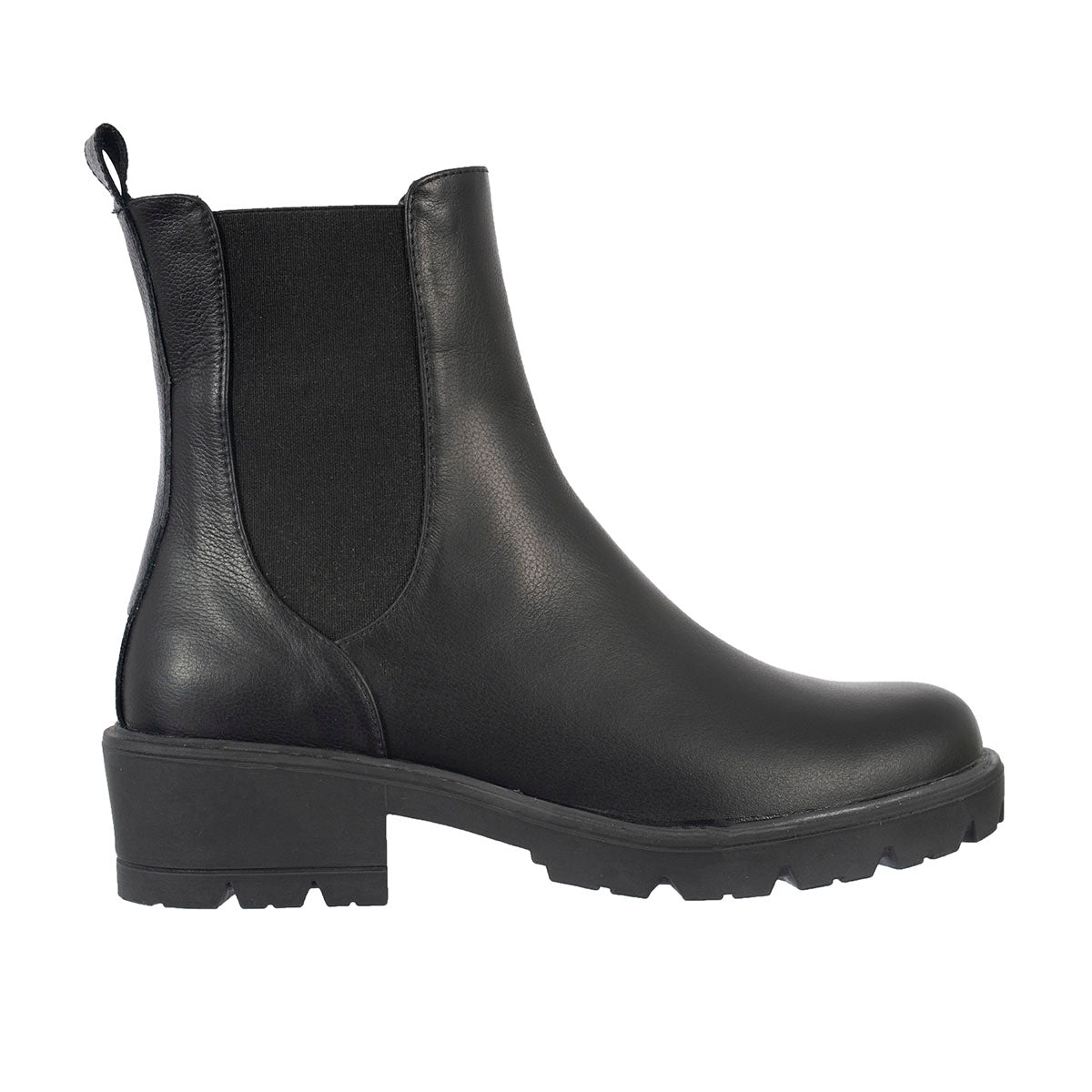 Botas Chelsea Emi Mujer Cuero Liso Negro