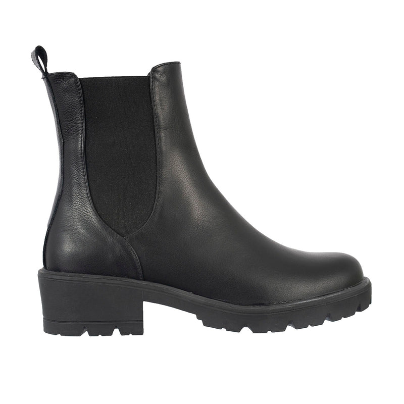 Botas Chelsea Emi Mujer Cuero Liso Negro