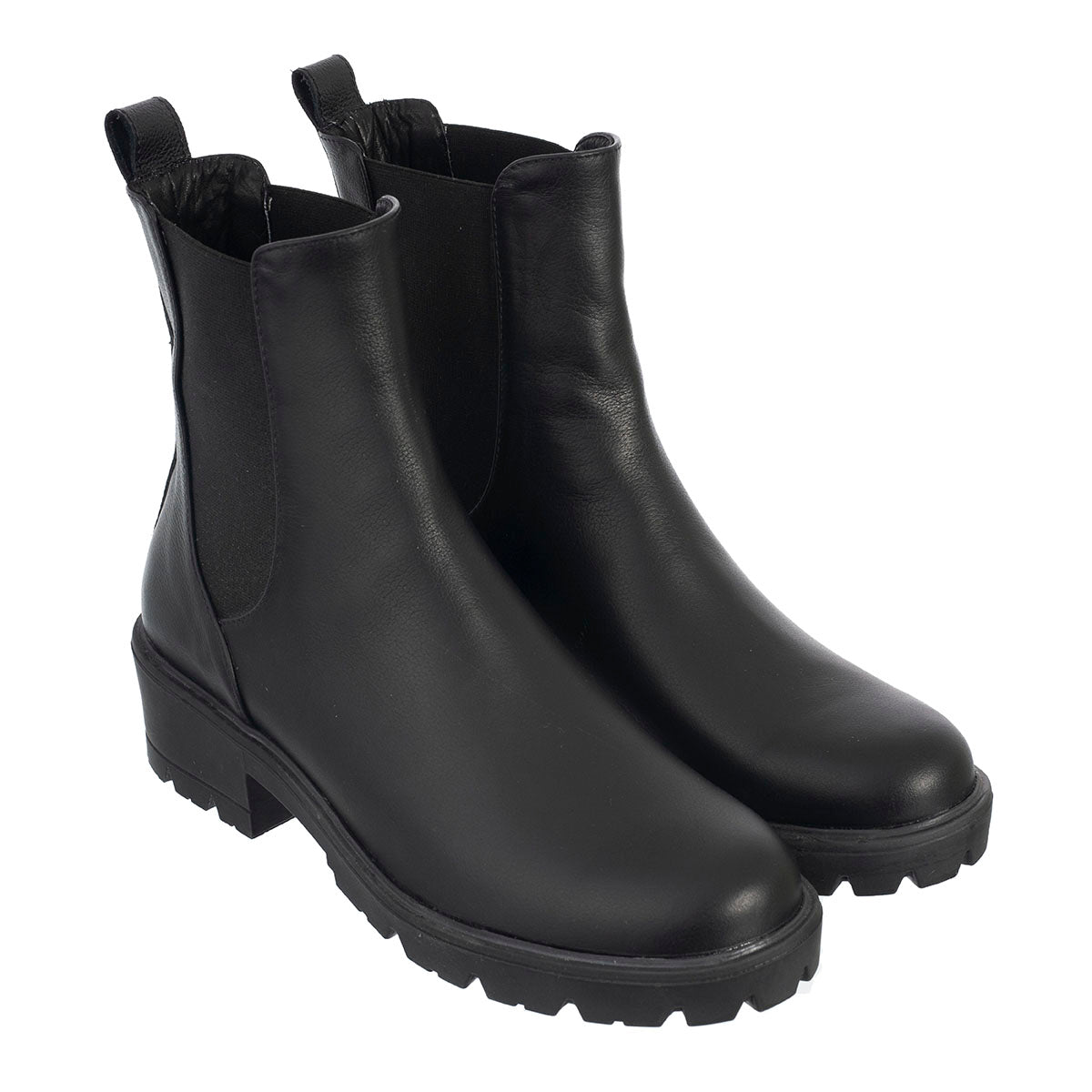 Botas Chelsea Emi Mujer Cuero Liso Negro