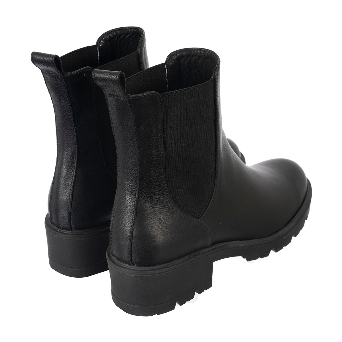 Botas Chelsea Emi Mujer Cuero Liso Negro