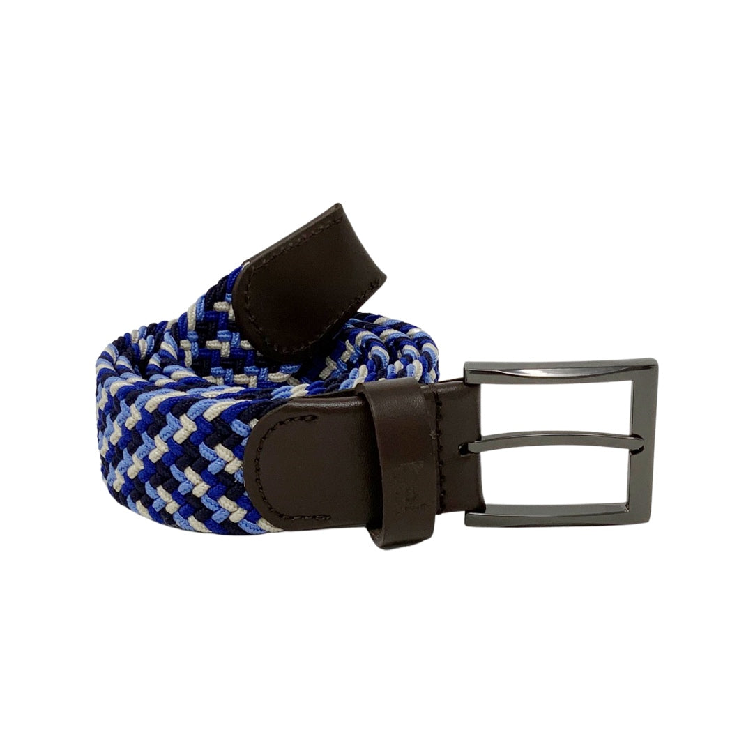 Cinturón trenzado elástico Azul / Negro / Beige