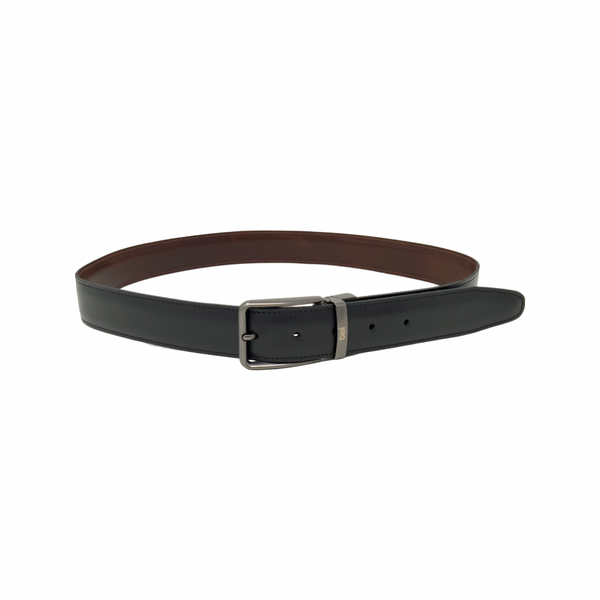 Cinturón cuero reversible Negro / Cognac